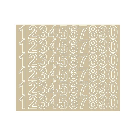Adesivi numerici autoadesivi da 3 cm, beige lucidi (1/2)