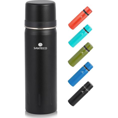Thermoskanne Edelstahl 1L/500ml, auslaufsicher, 24h Kalt/12h Warm, BPA-frei (1/5)