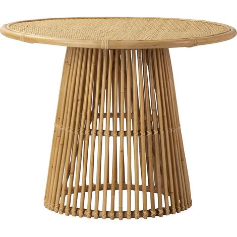 Table à manger en bambou naturel 100 x 100 x 77 cm