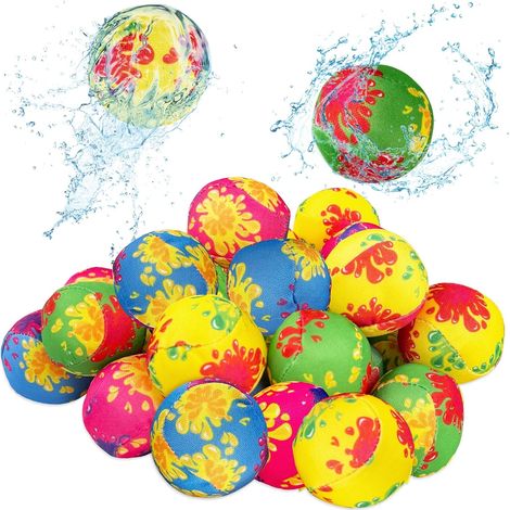 30 balles d'eau réutilisables de 5 cm - douces et absorbantes - pour toute la famille (adultes et enfants) - idéales pour les fêtes à la piscine, la plage et les activités estivales en plein air. (1/5)