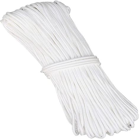 Cordon de tirage blanc de 2,2 mm, 20 mètres, âme en polyester filé pour stores vénitiens, stores verticaux, stores enrouleurs, accessoires de rideaux.