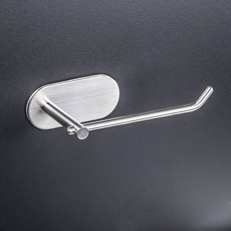 Porte-papier toilette Porte-serviette autocollant Porte-papier toilette en acier inoxydable sans perçage Porte-papier toilette (1/5)