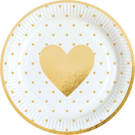 Herzförmige Teller „Du liebst mich“ 23 cm 8 Stück.