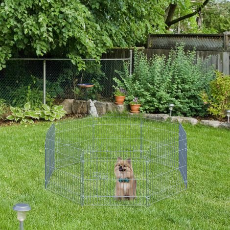 Enclos en liberté Clôture pour chiots Portail animaux 8 pièces Pl 63 x H60 cm (1/4)