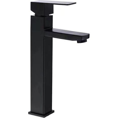Robinet SDB Noir Cascade Inox (1/5)