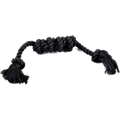Jeu corde multi noeuds noir pour chien