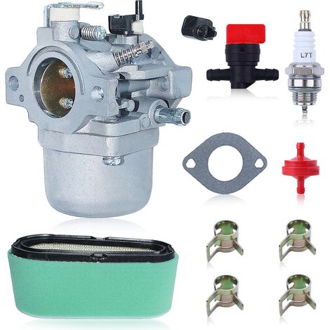 799728 498027 Kit Filtre à Air pour Carburateur pour B & S 283702 283707 284702 284707 284777 Moteurs 12,5 hp Tondeuse Traction avec Filtres à Carburant, Joints, Bougie Accessoires 11 en 1 496894 (1/5)