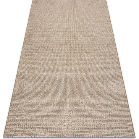 FLAT 49371265 Tapis sisal Treillis - couleur paille beige naturel, ficelle beige 140x200 cm