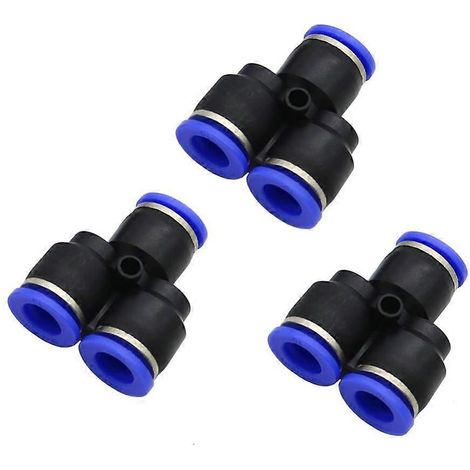 Raccord rapide en Y de 8 mm pour brumisation et tubes pneumatiques, double sortie, lot de 2 (1/5)