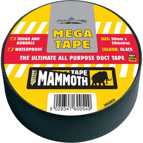Everbuild Sika Mega All Purpose Tape - 50mm Black Duct Tape
