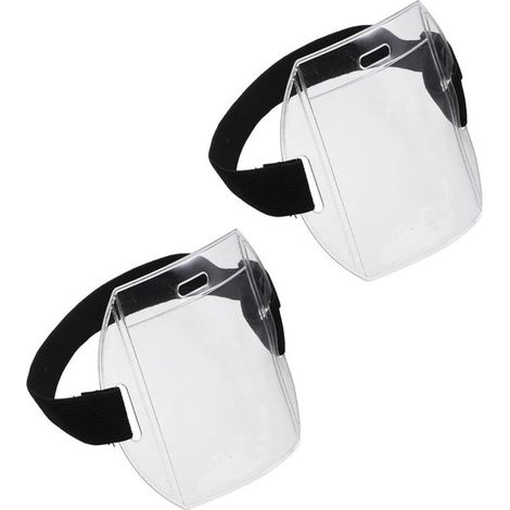 Bracelet de sécurité, étui pour badge d'identification, protection pour badge, bracelet de sécurité, porte-carte, haute visibilité (transparent)
