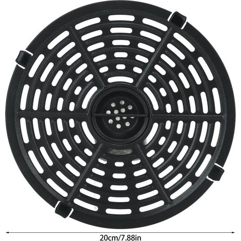 Ortviai Plaque grill pour friteuse à air – 20 cm, revêtement antiadhésif double couche, avec manche et fourreau en caoutchouc résistant à la chaleur (1/4)