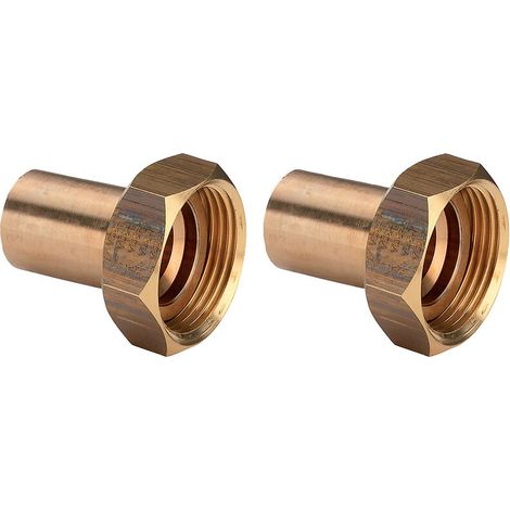 Paire de raccords 2 pièces bronze mâle diamètre 18 écrou 20x27 gaz - VIEGA