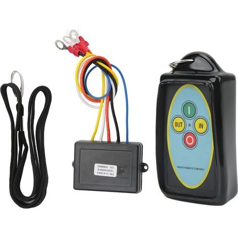 Kit de télécommande sans fil pour treuil Tuff Stuff, 12 V/24 V, longue portée (23 m), 434 MHz, compatible avec les treuils de récupération Tuff Stuff. (1/5)