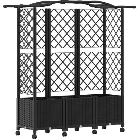 Maison Exclusive - Letto Rialzato con Griglia e Tetto Nero 163 x 40 x 144 cm PP (1/5)