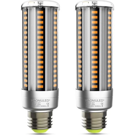 Ampoule LED E27 25 W, blanc chaud 2 700 K, angle de 360 °, non variable, sans scintillement, ampoule LED E27 en forme de maïs, lot de 2 (1/5)