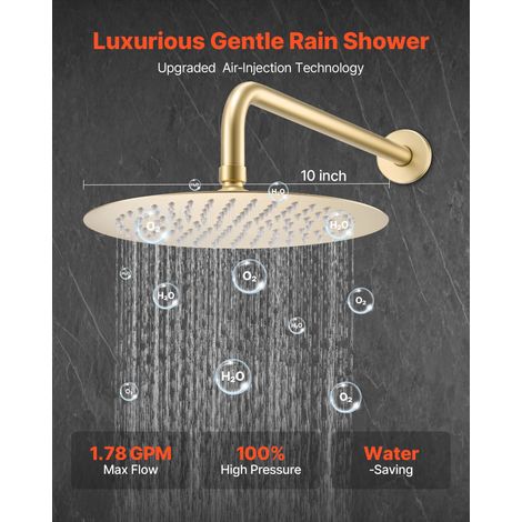 Ensemble de Robinetterie de Douche Encastrable, Système de Douche de Pluie avec Pommeau de Tête Rond de 25,4 cm, Douchette à Main e… (1/5)