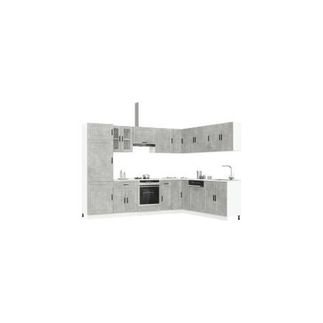Ensemble d'armoires de cuisine 14 pcs Porto bois d'ingénierie (1/5)