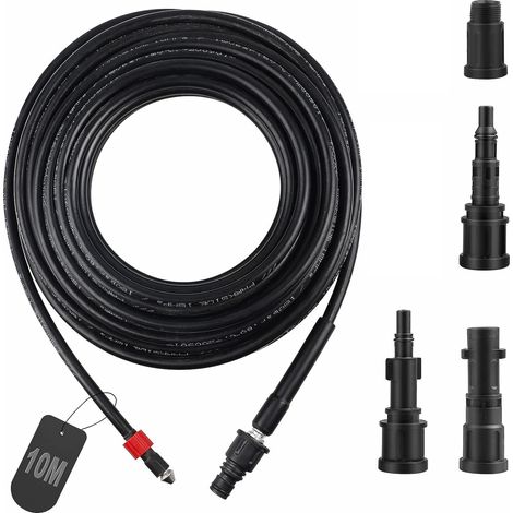 Manguera de lavado a presión de 10 m Manguera de desbloqueo flexible negra Limpieza de tuberías MINKUROW (1/5)