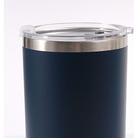 Mug de voiture en acier inoxydable, chope à bière américaine à grande ouverture, grande capacité, isotherme, pour garder les aliments au frais, bleu marine. (1/5)