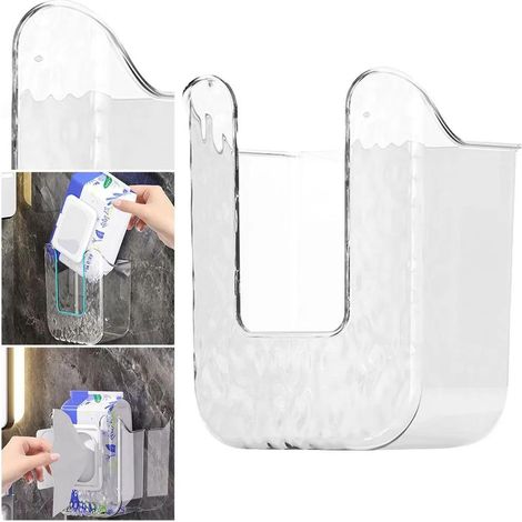 Soporte de pared de una sola pieza para toallitas húmedas, práctico para bebés y para la cocina, mantiene las toallitas al alcance de la mano.