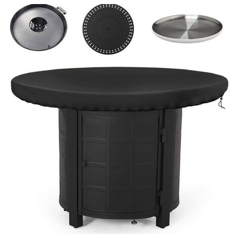 Housse Brasero Rond,Housse de Protection pour Plaque de Feu,étanche à l'eau et à la Poussière Tissu Oxford 420D Résistance Aux UV Housse de Protection Barbecue (80cm) (1/5)