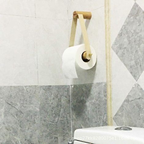 Porte-rouleau de papier toilette en bois blanc, porte-papier toilette en bois, porte-rouleau de papier toilette vintage en bois, porte-rouleau de papier toilette, accessoires de salle de bain Vi (1/5)
