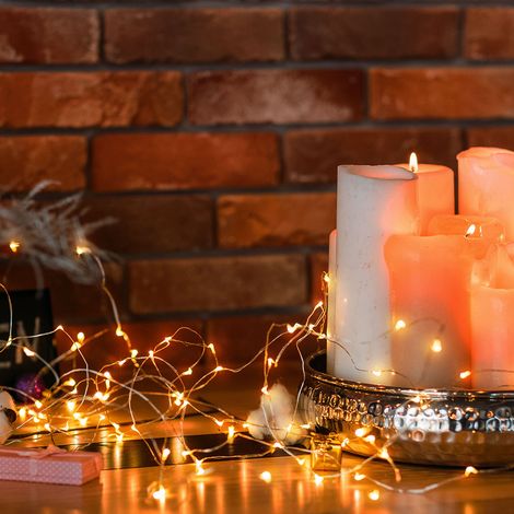 Luce decorativa Ghirlanda di lucine Lampada a sospensione Lampada da balcone Luce esterna Luci per feste Striscia LED 20x, 0,04 W, L 148 cm