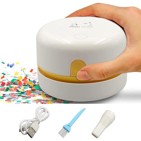 mini Aspirateur De Bureau Sans Fil, Rotatif 360portable Aspirateur De Table Avec Usb Rechargeable Pour Enlever Les Miettes, La Poussire Et Les Ce (1/5)