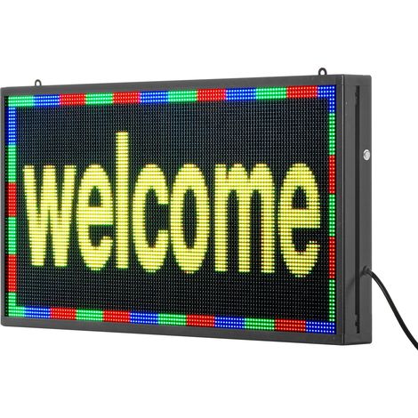 Panneau d'affichage LED programmable P5, écran numérique souple couleur, texte défilant personnalisable GIF, contrôle via application Bluetooth, enseigne publicitaire intérieure pour commerce 68x35 cm (1/5)