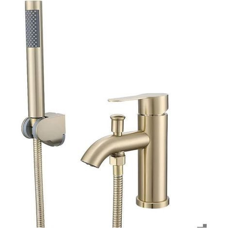 Robinet de salle de bain avec pommeau de douche,robinet de lavabo en acier inoxydable,poignée,pommeau de douche,eau chaude et froide (1/5)