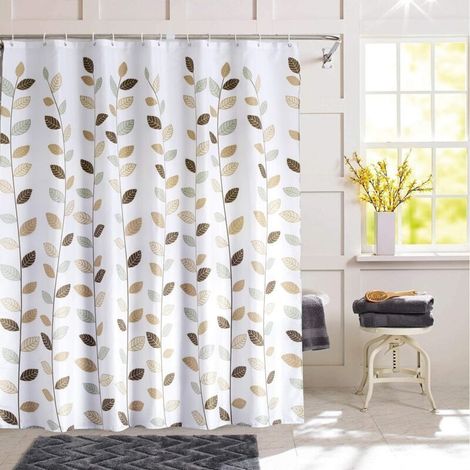 Waterproof polyester shower curtain, machine washable. (1/5)