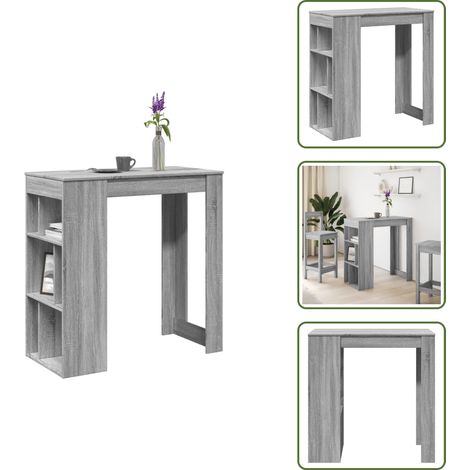 vidaXL Bartisch mit Regal Grau Sonoma 102x50x103,5 cm Holzwerkstoff (1/5)