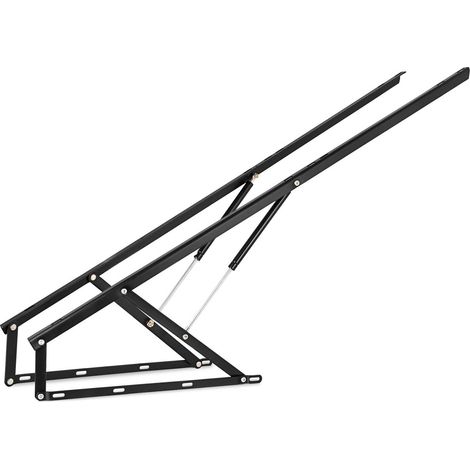 2 Kits Mécanisme de levage pneumatique, Acier lourd, Capacité 120 kg, Pour lit canapé 5FT, Rangement sous lit (1/5)