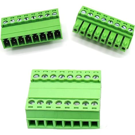 2 pairs of 3.8mm screw terminals, 8 pin male and female connectors, connection terminals (1/5)