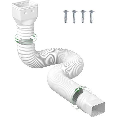 Fallrohrverlängerung, flexibler Dachrinnenverbinder für Regenwasserablaufrohr (weiß) 1,5 m (bei einem Durchmesser von 110)