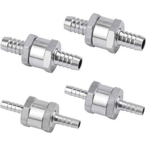 Set de 4 Clapet Anti-retour Gasoil 6/8/10/12mm, Valve à Carburant en Alliage d'aluminium avec Flèche pour pour Essence Diesel Voiture Bateau Moto (1/5)