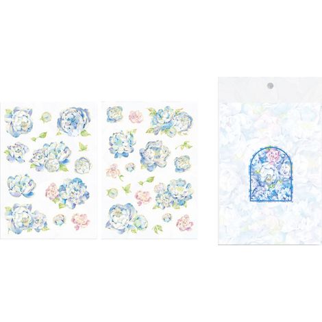 2 Feuilles Autocollants Fleurs Stickers Plantes PET Faciles à Décoller Durables Imperméables Polyvalents pour Scrapbooking Loisirs Créatifs Bleu (1/5)