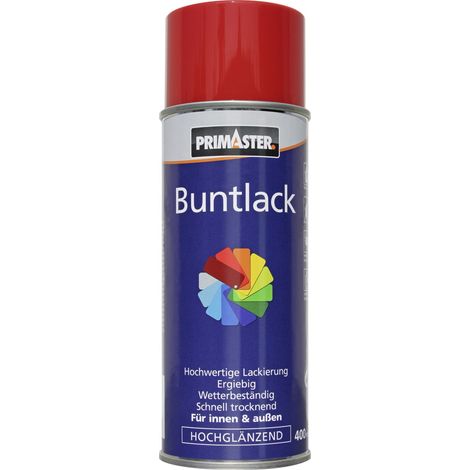 Primaster Lackspray 400ml Feuerrot Hochglänzend Wetterbeständig Sprühlack (1/2)
