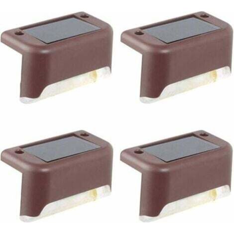 pack of 4 solar patio lights (cool white light), waterproof LED ceiling lights, solar lights for outdoor use on patios, stairs, garden paths, steps and fences (1/4)