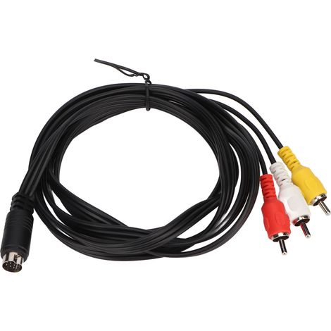 Câble d'adaptateur vidéo Mini DIN 10 broches vers 3 RCA mâle-mâle, 1.8 mètres, pour téléviseur moniteur projecteur, transmission de signal claire. (1/5)