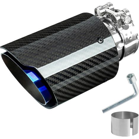Embout d'Échappement 63mm, 2,5" (63mm), Bleuté Noir Lumineux (1/5)