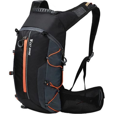 WEST BIKING 10L Ultraleichte, wasserdichte Fahrradtasche, atmungsaktiver Fahrradrucksack, Trinkblase für Mountainbiker, Orange