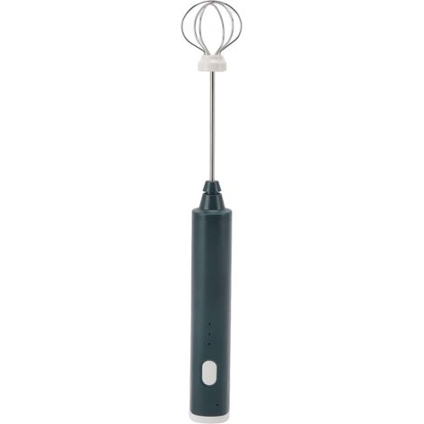 Mini batteur électrique multifonction sans fil avec 2 têtes de batteur, idéal pour la maison et les cafés, couleur vert foncé. (1/5)