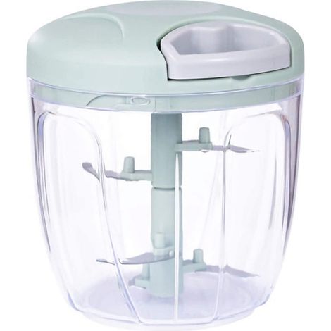 Presse-ail manuelle pour légumes 900 ml, idéale pour les salades d'oignons, la sauce à l'ail, le persil, les saucisses/noix, la vanille et les aliments pour bébés. Dimensions : 11,5 x 12 cm (vert). (1/4)