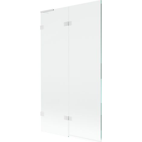 Mexen Lunar L paraván de bañera con 2 puertas, izquierda 100 x 150 cm, transparente, blanco - 897L-100-100-20-00-L (1/5)