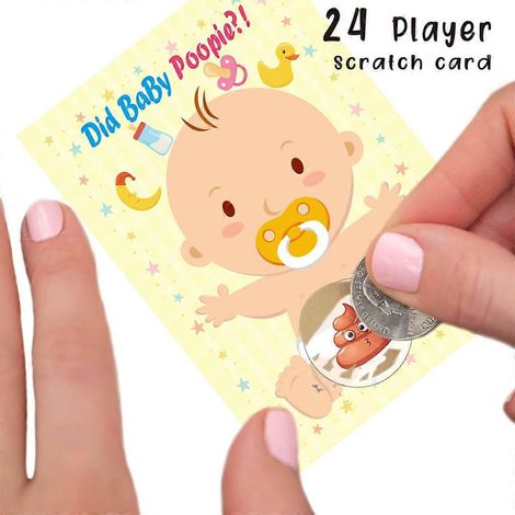 Jeu à gratter « Couches sales » : 24 cartes et tickets de tombola amusants et faciles à jouer. (1/4)