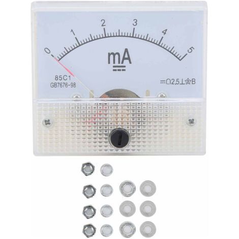 DC 0-5MA Pointer Current Panel Meter Measuring Devices Ammeter Tester Gauge (1/5)