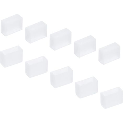 60 pcs Silicone Bouchons, LED Tube Bande Extrémité Capuchon Couvercle Étanche avec 2 Trous, pour Bureau, Accueil (Blanc, pour 3528/2835/3014 10 mm Large Bande) (1/5)