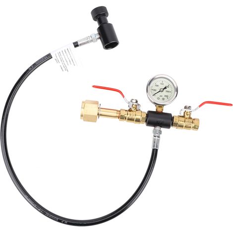 24-Zoll (61 cm) Doppelventil-CO2-Füllschlauchadapter mit 3000-psi-Manometer für Sodastream G1/2-Flasche (1/5)